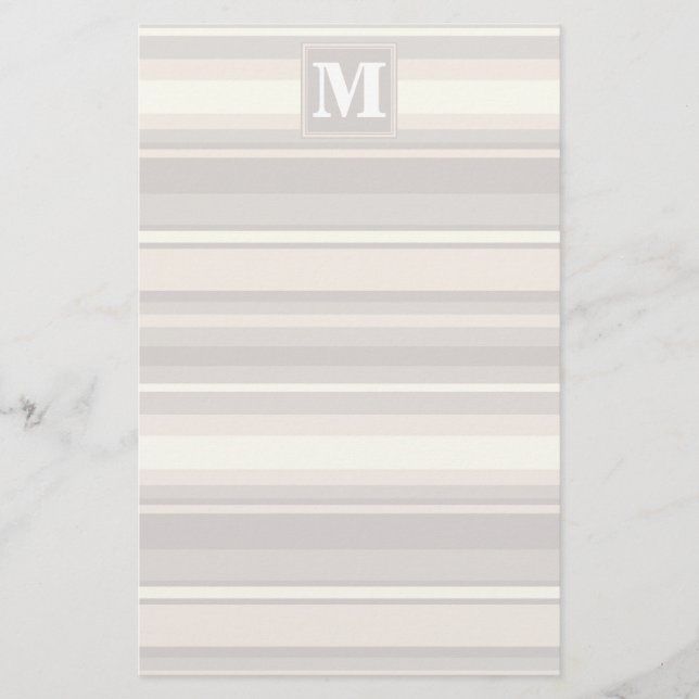 Monogram beige rand brevpapper (Framsida)