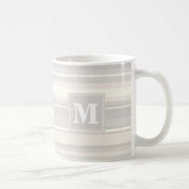 Monogram beige rand kaffemugg