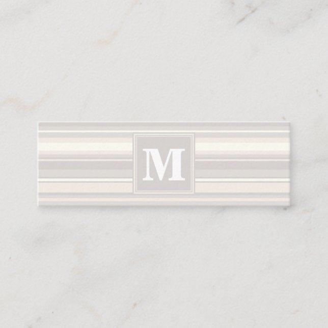 Monogram beige rand mini visitkort (Framsida)