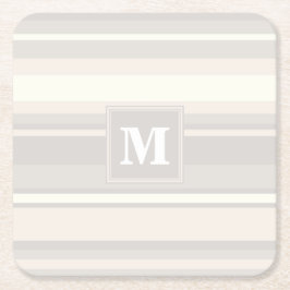 Monogram beige rand underlägg papper kvadrat