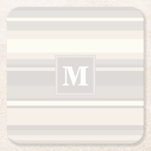 Monogram beige rand underlägg papper kvadrat