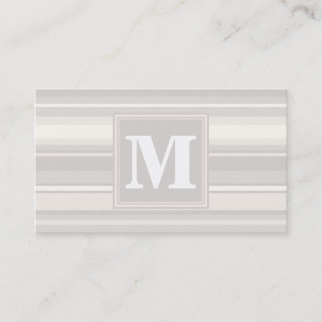 Monogram beige rand visitkort (Framsida)