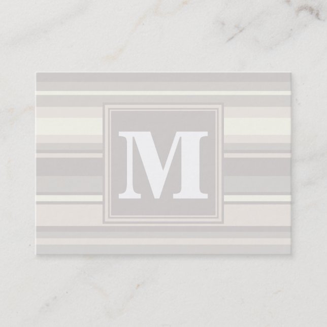 Monogram beige rand visitkort (Framsida)