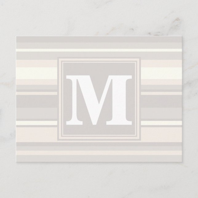 Monogram beige rand vykort (Framsida)