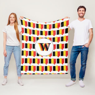 Monogram BELGIEN Flagga Fleecefilt