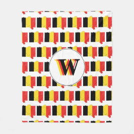 Monogram BELGIEN Flagga Fleecefilt