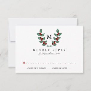 Monogram Berry Bush Bröllopssamling - RSVP OSA Kort