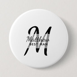 Monogram BEST MAN Marskalkars Groomsman Add Namn Knapp