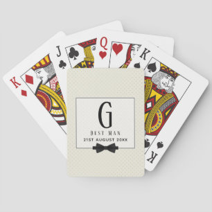 Monogram BEST MAN Marskalkars Groomsman Fleurdelis Casinokort