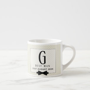 Monogram BEST MAN Marskalkars Groomsman Fleurdelis Espressomugg