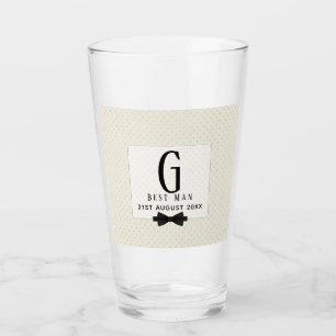 Monogram BEST MAN Marskalkars Groomsman Fleurdelis Glaskopp