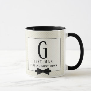 Monogram BEST MAN Marskalkars Groomsman Fleurdelis Mugg