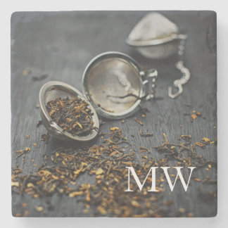 Monogram Bevackra Tea älskare-design Stenunderlägg