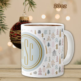 Monogram, Big 20oz. Rustic Winter Träd Jumbo Mugg