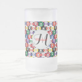 Monogram Billiards Boll Design Frostat Ölglas