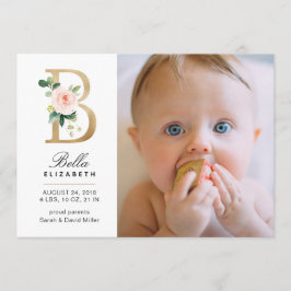 Monogram Birth-meddelande Meddelande