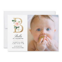 Monogram Birth-meddelande