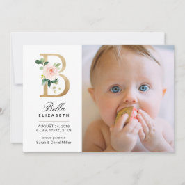 Monogram Birth-meddelande Meddelande