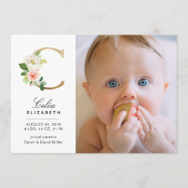 Monogram Birth-meddelande Meddelande