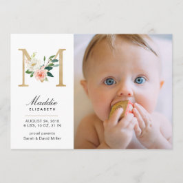 Monogram Birth-meddelande Meddelande
