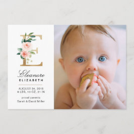 Monogram Birth-meddelande Meddelande