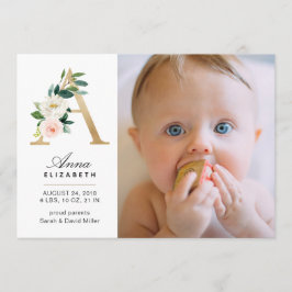 Monogram Birth-meddelande Meddelande