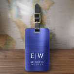 Monogram, blå, brusherad metallisk Elegant Bagagebricka<br><div class="desc">Vi presenterar vårt Monogram Brushed Metallic Elegant Luggage Tag: Öka din resupplevelse med detta sofistikerade tillbehör. Den här bagagetaggen är gjord av borstat metallmaterial, och den är ett uttryck för elegans och stil. Monogramdesignen ger en personlig beröring och skapar det enkelt att identifiera ditt bagage samtidigt som du tillför en...</div>