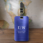 Monogram, blå, brusherad metallisk Elegant Bagagebricka<br><div class="desc">Vi presenterar vårt Monogram Brushed Metallic Elegant Luggage Tag: Öka din resupplevelse med detta sofistikerade tillbehör. Den här bagagetaggen är gjord av borstat metallmaterial, och den är ett uttryck för elegans och stil. Monogramdesignen ger en personlig beröring och skapar det enkelt att identifiera ditt bagage samtidigt som du tillför en...</div>