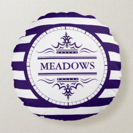 Monogram - blå Eleganten Nautical Dekorativ kudde