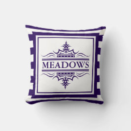 Monogram - blå Eleganten Nautical Dekorativ kudde