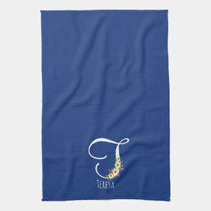 Monogram blå kökshandduk husvärmegåva