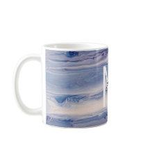 Monogram blå och vit