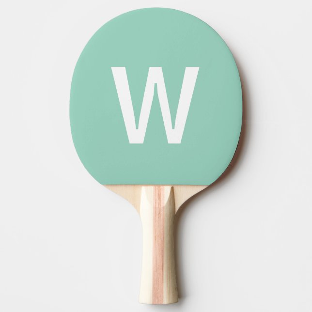Monogram blå& vit Personlig Ping Pong Boll Pingisracket (Framsidan)