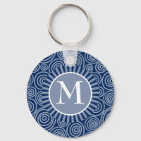 Monogram Blå vit Spiral - Personlig