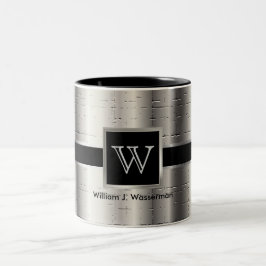 Monogram Black and Metallic Silver Två-Tonad Mugg