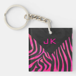 Monogram Black and Shock rosa Zebra Design