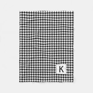 Monogram Black and White Houndstooth Pattetrn Fleecefilt