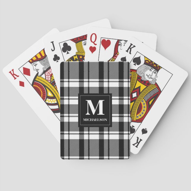 Monogram Black and White Play Casinokort (Baksidan)