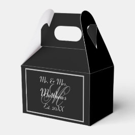 Monogram Black Bride Groom Bröllop Presentaskar