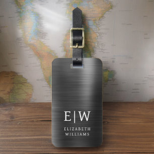 Monogram Black Brushed Metallic Elegant Bagagebricka