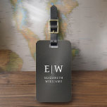 Monogram Black Brushed Metallic Elegant Bagagebricka<br><div class="desc">Öka din resupplevelse med vår klassiska Elegant Modern Minimalist Monogram Luggage Tag-kod. Detta noggrant designade tillbehör kombinerar sömlöst elegans med contemporaryns minimalism, och ser till att ditt bagage är sofistikerat. Den här bagagetaggen är utformad med precision och noggrannhet. Den är mer än bara en praktisk artikel. Den är en personlig...</div>