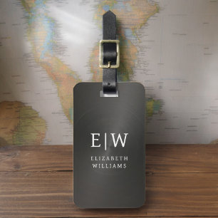 Monogram Black Brushed Metallic Elegant Bagagebricka
