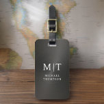 Monogram Black Brushed Metallic Elegant Bagagebricka<br><div class="desc">Öka din resupplevelse med vår klassiska Elegant Modern Minimalist Monogram Luggage Tag-kod. Detta noggrant designade tillbehör kombinerar sömlöst elegans med contemporaryns minimalism, och ser till att ditt bagage är sofistikerat. Den här bagagetaggen är utformad med precision och noggrannhet. Den är mer än bara en praktisk artikel. Den är en personlig...</div>