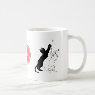 Monogram Black Cat Art nouveau Chatta Noir Steinle Kaffemugg
