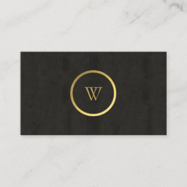 Monogram Black Chalkboard Gold Foil Simple Modern Visitkort