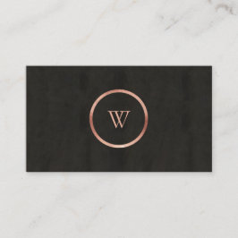 Monogram Black Chalkboard Ro Guld Simple Modern Visitkort