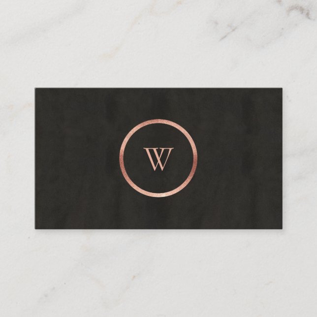 Monogram Black Chalkboard Ro Guld Simple Modern Visitkort (Framsida)