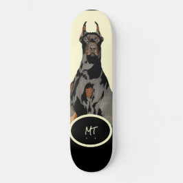 monogram Black Doberman Pincher Black & Tan Mini Skateboard Bräda 18,5 Cm