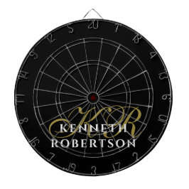 Monogram Black Gold White Minimalist Styling Men  Darttavla