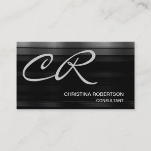 Monogram Black Grått Consultant Affärskort Visitkort